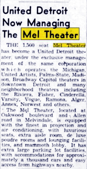 Mel Theatre - Aug 1942 Article (newer photo)